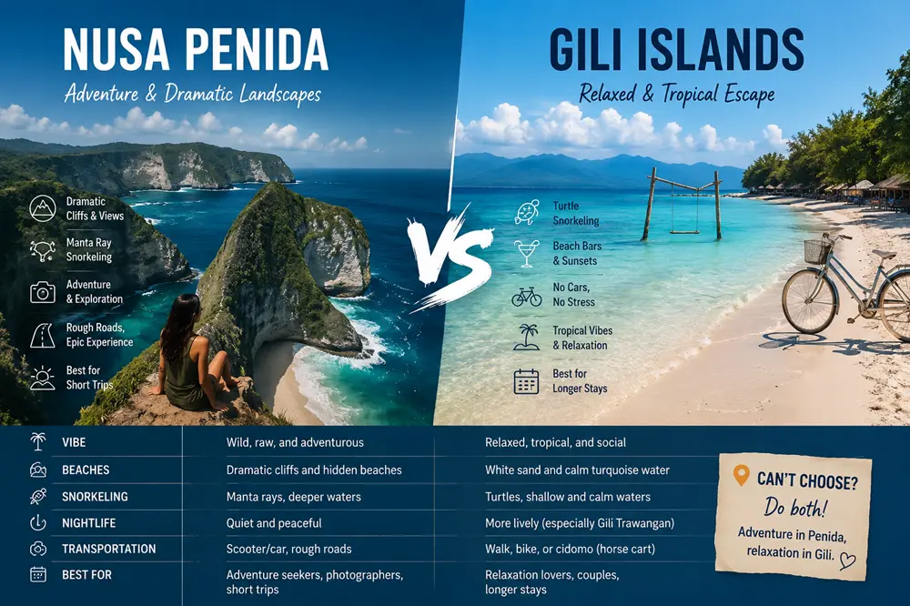 Nusa Penida vs Gili Islands: Which One Is Better for Your Trip?